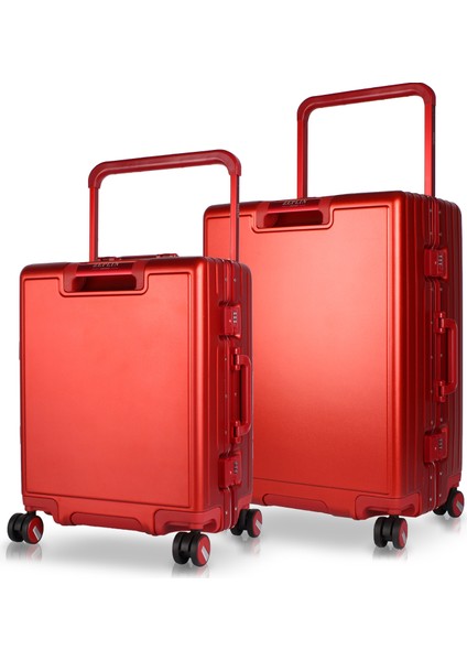 Luna Pc Policarbon 2'li Valiz Seti (Kabin ve Orta) Kırmızı