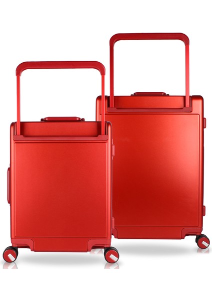 Luna Pc Policarbon 2'li Valiz Seti (Kabin ve Orta) Kırmızı fırsatları
