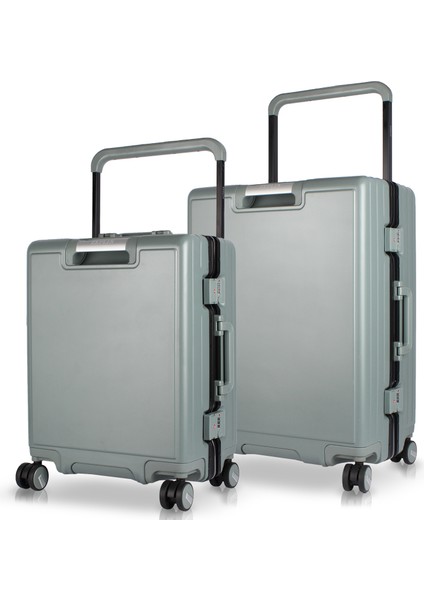 Luna Pc Policarbon 2'li Valiz Seti (Kabin ve Orta) Kuvars Gri
