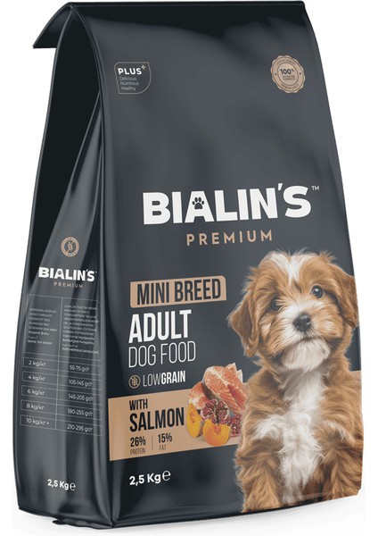 Bialins Premium Mini Breed Yetişkin Köpek Maması Somonlu 2.5kg