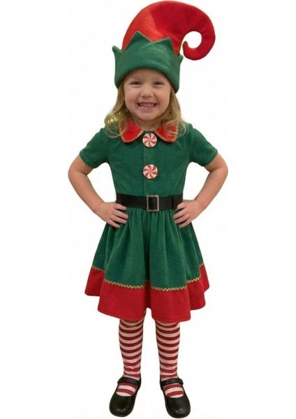 Noel Cini Kız Çocuk Elf Kostümü