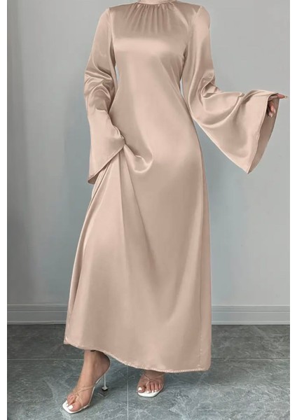 Arladan Bağlamalı Saten Abiye