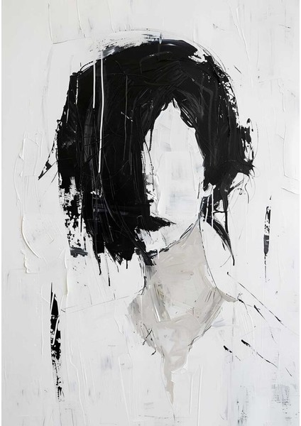 Monokrom Soyut Portre Siyah – Beyaz Kanvas Tablo fiyatları