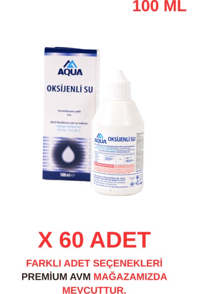 (60 Adet) Oksijenli Su 100 ml | Cilt ve Yüzey Temizliği Için Oksijenle Güçlendirilmiş Formül
