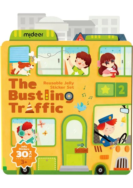 Yeniden Kullanılabilir Jel Çıkartma Seti - Hareketli Trafik