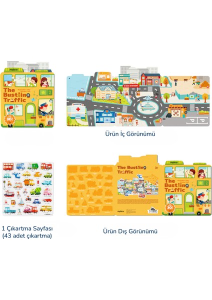 Yeniden Kullanılabilir Jel Çıkartma Seti - Hareketli Trafik