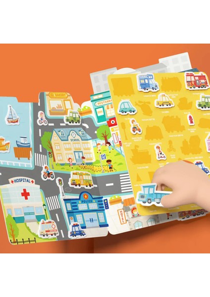 Yeniden Kullanılabilir Jel Çıkartma Seti - Hareketli Trafik