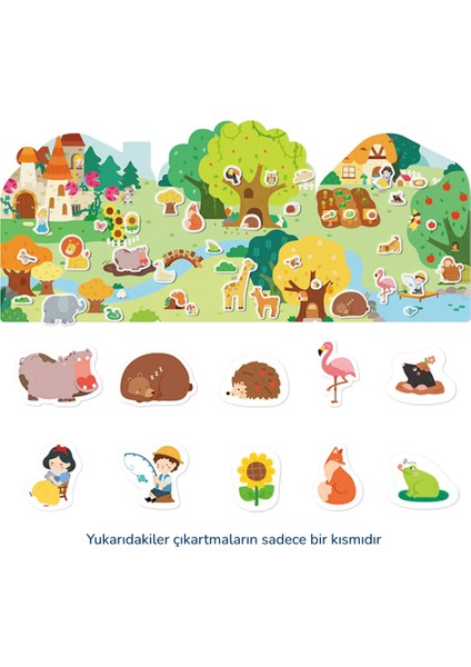 Yeniden Kullanılabilir Jel Çıkartma Seti - Hareketli Hayvan Kasabası