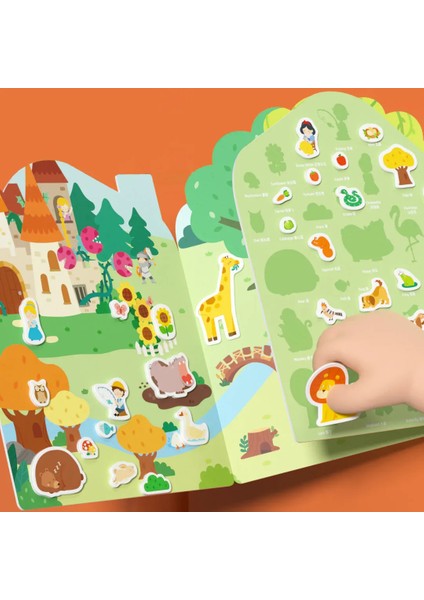 Yeniden Kullanılabilir Jel Çıkartma Seti - Hareketli Hayvan Kasabası