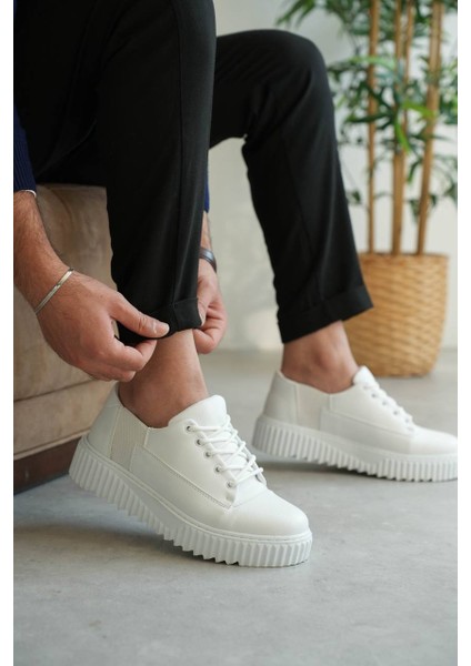 KB-X516 Kuback Beyaz Cilt Günlük Erkek Ayakkabı