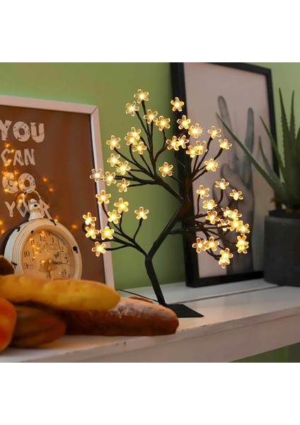 Dekoratif Bonzai Kiraz Çiçeği LED Ağaç 48 LED 50CM Cherry Blossom Tree Light Ayarlanabilir Dallar fiyatları