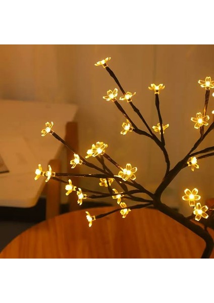 Dekoratif Bonzai Kiraz Çiçeği LED Ağaç 48 LED 50CM Cherry Blossom Tree Light Ayarlanabilir Dallar fırsatları