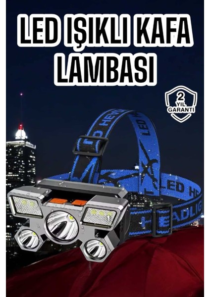 Ultra Güçlü LED Işık Şarjlı Kafa Lambası Balıkçı Lambası Kafa Feneri - FEİ3180-6225