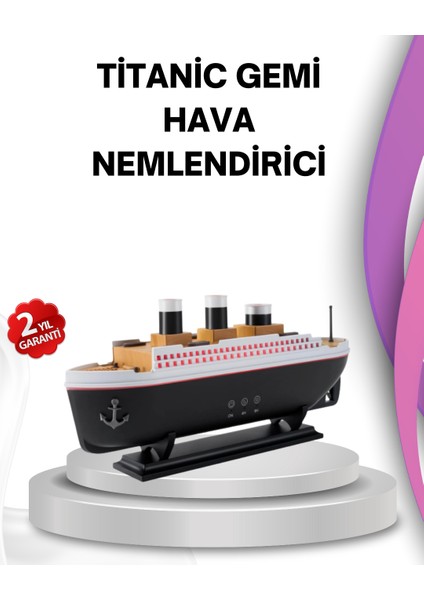 Ultra Sessiz Titanik Gemi LED Işıklı Aroma Difüzörü Oda Nemlendirici - FEİ5868-6794