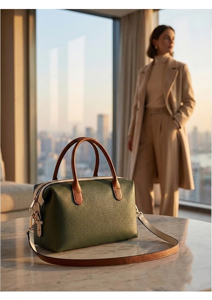 Kadın Üç Renkli Hakiki Deri Tote Çanta