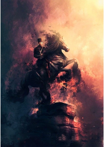 Şaha Kalkan Mustafa Kemal Atatürk Kanvas Tablo fiyatları