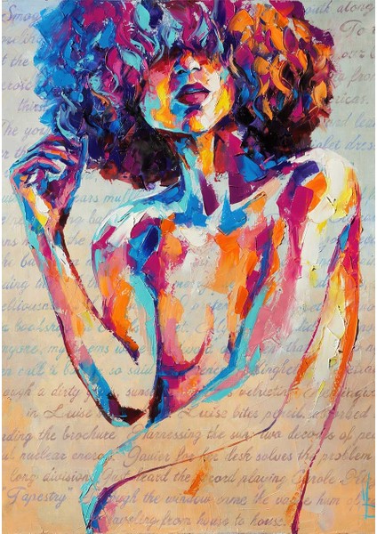 Coşkulu Renklerin Figürü Kanvas Tablo fiyatları