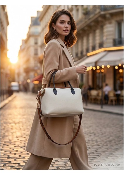 Kadın Üç Renkli Hakiki Deri Tote Çanta fiyatları