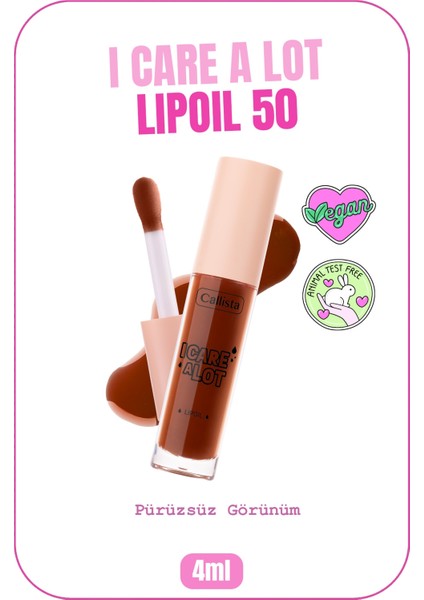I Care A Lot Lip Oil Nemlendirici ve Parlatıcı Dudak Bakım Yağı - 50 Milky Caramel - Kahverengi