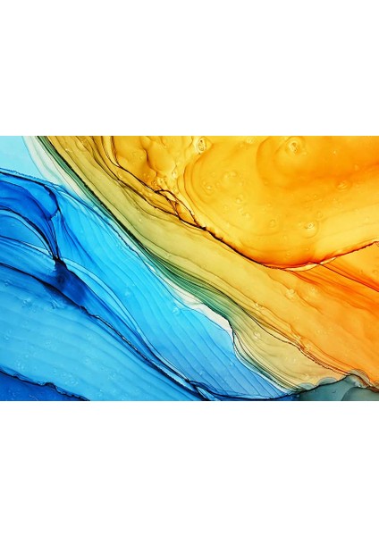 Akışkan Ufuk Çizgisi Fluid Art Kanvas Tablo fiyatları