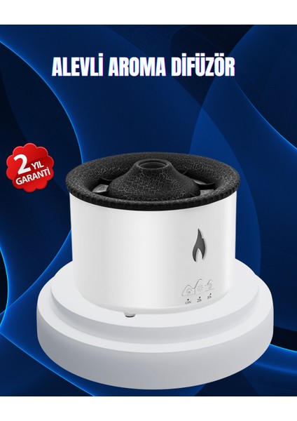 3D Alev Işıklı Aromaterapi Makinesi – 360 ml Su Kapasiteli Sessiz Difüzör - FEİ4722-1091