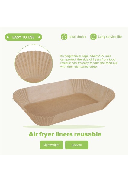 50 Adet Dikdörtgen Tek Kullanımlık Airfryer Pişirme Kağıdı Astarı (Yurt Dışından) indirimleri