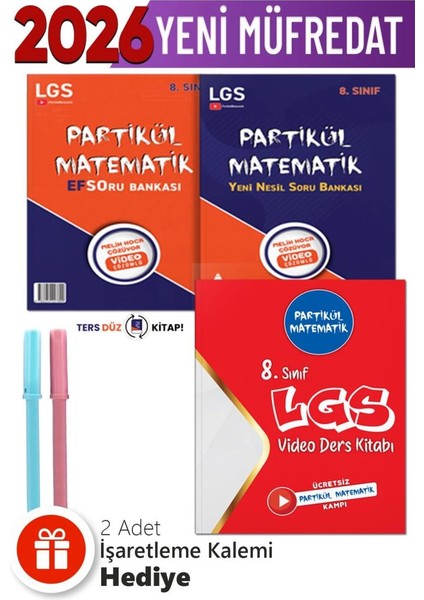 8. Sınıf Lgs Partikül Matematik Efso ve Yeni Nesil Soru Bankası 2 Kitap Birarada- 8.sınıf Lgs Ders Notları + Hediyeli