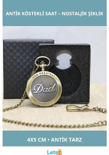 Özel Kutulu Antik Köstekli Dad (Baba) Tasarımlı Saat