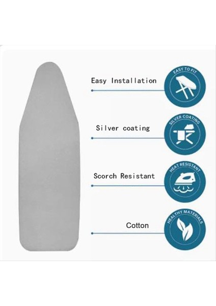 Yüksek Sıcaklığa Dayanıklı Ütü Masası Örtüsü Siyah (Yurt Dışından) fiyatları