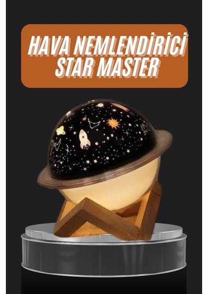 Aromaterapi Hava Nemlendirici Gece Lambası Uzay Model Satürn Oda Kokusu - FEİ6562-1131