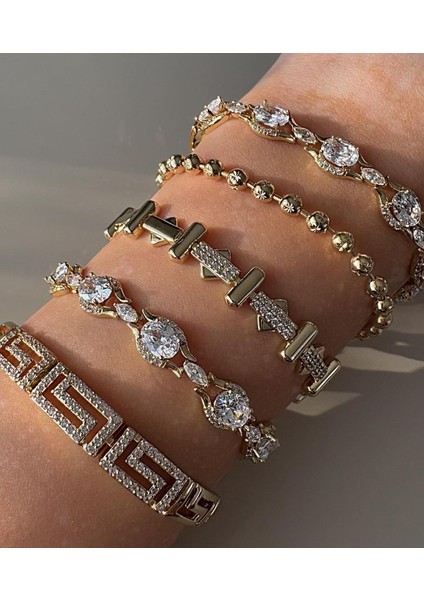 Xuping 14 Ayar Vip Zirkon Taşlı Gold Çelik Bileklik modelleri