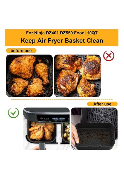 Ninja Air Fryer Için 2 Adet Silikon Kaplama Yeniden Kullanılabilir 10QT (Yurt Dışından) fırsatları