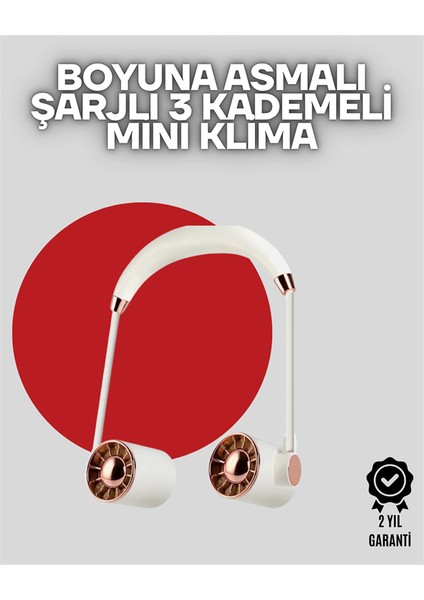 Boyuna Asılan Taşınabilir Küçük Fan | Turbo Motor 5 Kanat Katlanabilir Gövde - FEİ2719-6126