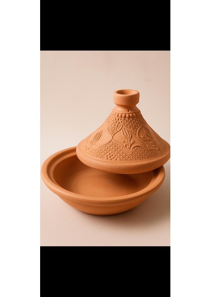 Fas Tajine Güveç Kapaklı Pişirme Tavası 27 cm