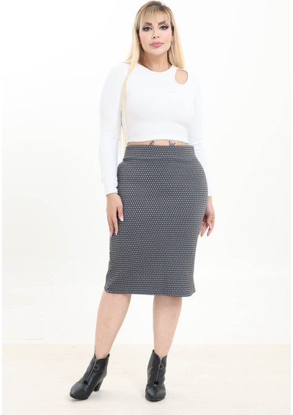 Esnek Büyük Beden Etek 44E-2750 indirimleri