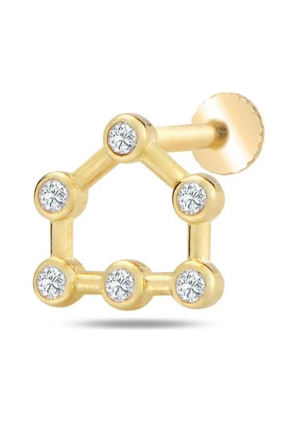 14 Ayar Altın Taşlı Piercing