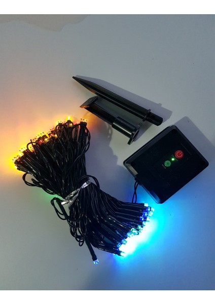 Solar 100 Ledli 12 Metre Renkli Bahçe Aydınlatma Dekorasyon Güneş Enerjili LED Renkli Işık Yılbaşı fiyatları