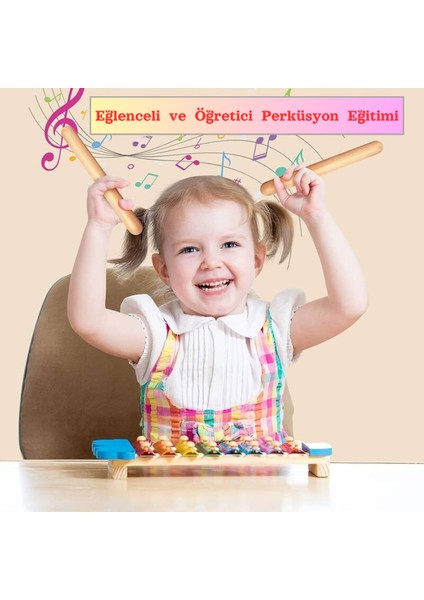 Kahverengi 5 Çift Ahşap Ritim Çubuğu, Çocuk Etkinliği, Müzik Eğitimi, 30 Cm, 10 Adet fırsatları