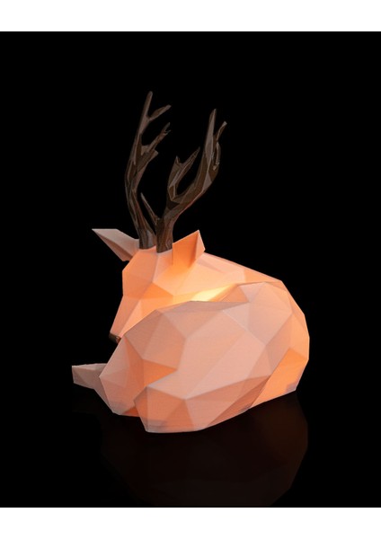 Geometrik Tasarım Ren Geyiği Masa Lambası fiyatları