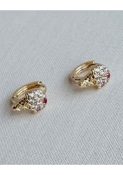 Mini Taşlı Dondurma Küpe