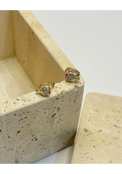 Mini Taşlı Dondurma Küpe modelleri