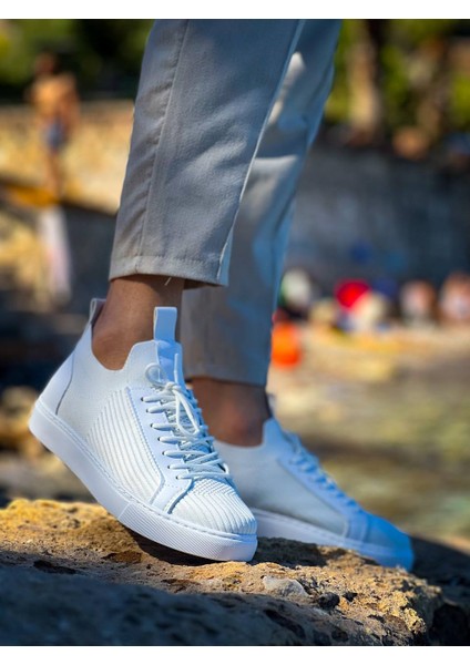 KB-112 Kuback Beyaz Triko Bağcıklı Günlük Erkek Ayakkabı