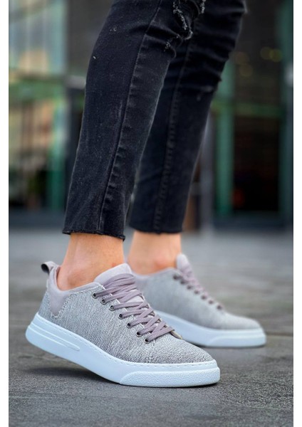 KB-X204 Kuback Gri Keten Beyaz Yüksek Taban Günlük Erkek Spor Ayakkabı fırsatları