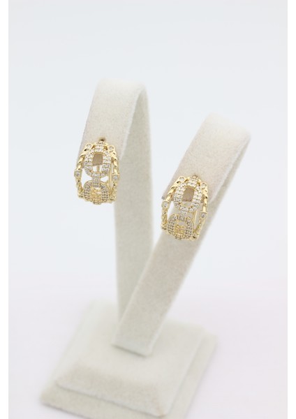 Stil Incisi/xupıng Jewelry Zincir Şekilli Zirkon Taşlı Küpe fiyatları