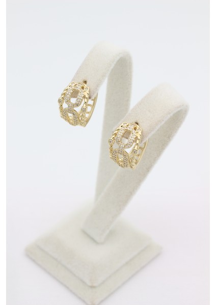 Stil Incisi/xupıng Jewelry Zincir Şekilli Zirkon Taşlı Küpe modelleri