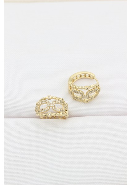 Stil Incisi/xupıng Jewelry Zincir Şekilli Zirkon Taşlı Küpe fırsatları