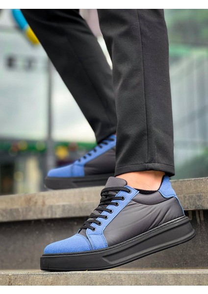 KB-X46 Kuback Siyah Sax Mavi Yüksek Siyah Taban Günlük Spor Ayakkabı