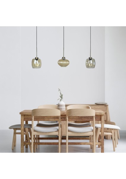 Üçlü Lunex Cam Bal Rengi Avize Ince Eskitme Başlık Sarkıt Yemek Masası Üstü Iç Mekan Cafe Otel fiyatları