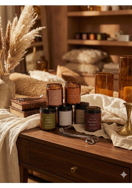 Amber Işıltısı 3’lü Ev Dekor Seti – Amber Bardak Mum, Oda Kokusu, Kibrit Fanusu -Mum Dekor Seti Konsept Mum fiyatları