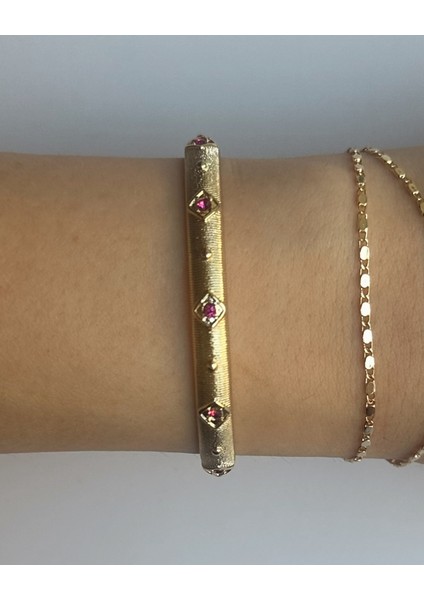 Gold Kare Zirkon Taşlı Vintage Kelepçe fiyatları